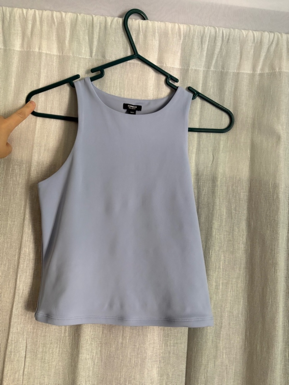 Express Light Blue High-Neck Top